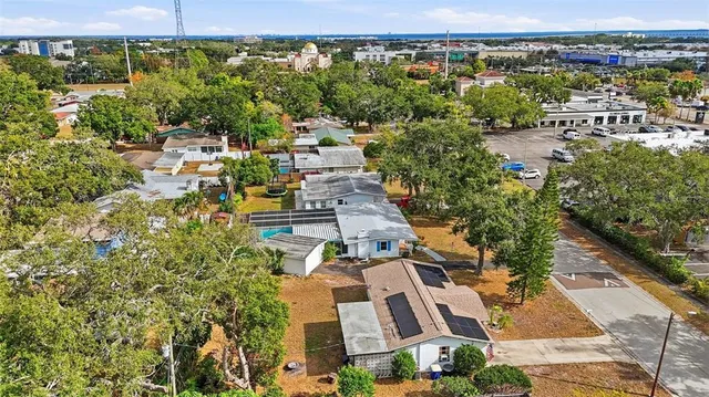 an aerial view of multiple house