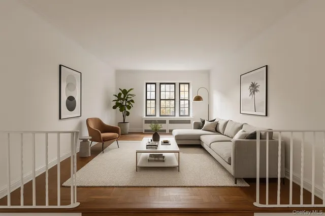 a living room with furniture or couch and a window