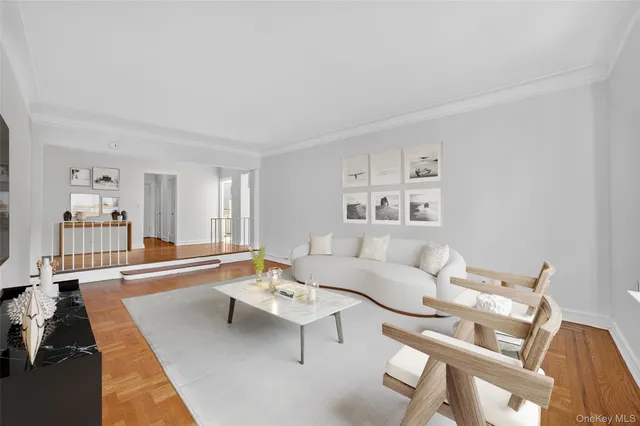 a living room with furniture and a couch