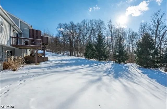 a view of a backyard of a house