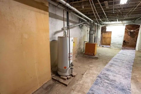 a close view of water heater room