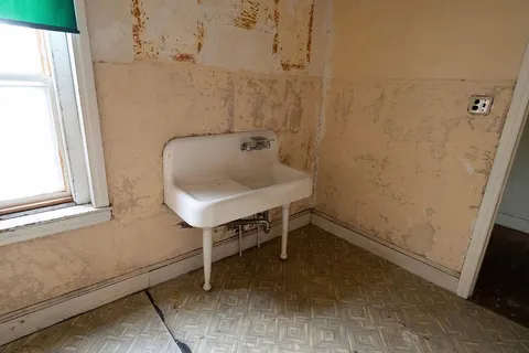 an empty room with a window