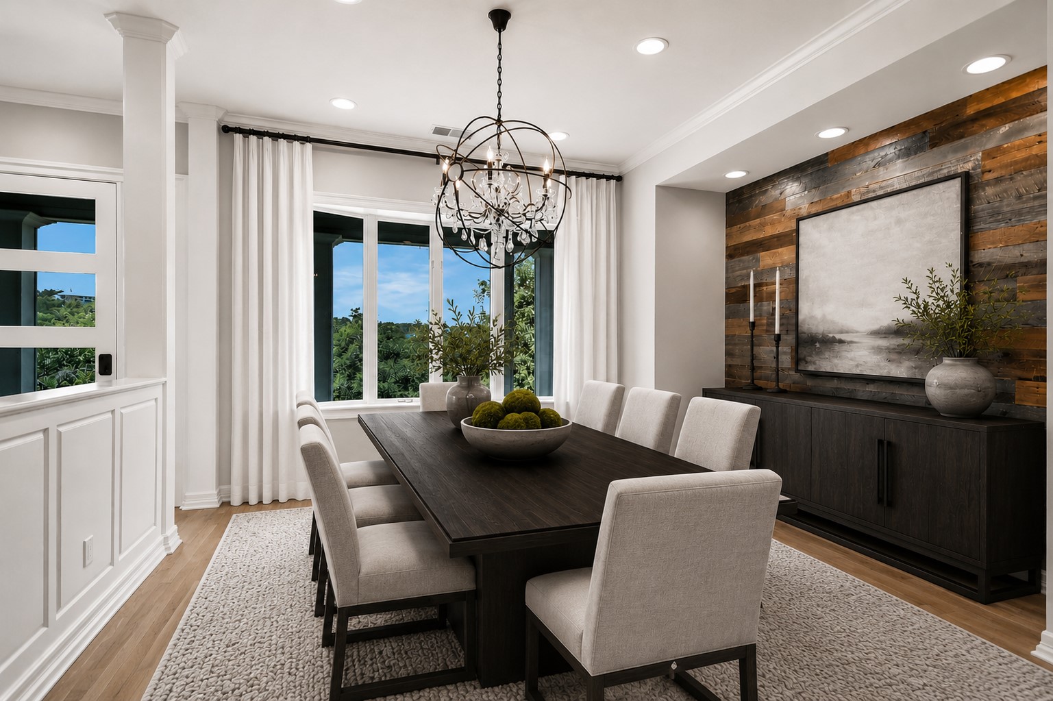 18 Ehrlich Road Austin, TX 78746 - Photo 6 of 36 The formal dining room off the foyer has room for everyone to gather around the table. virtually staged
