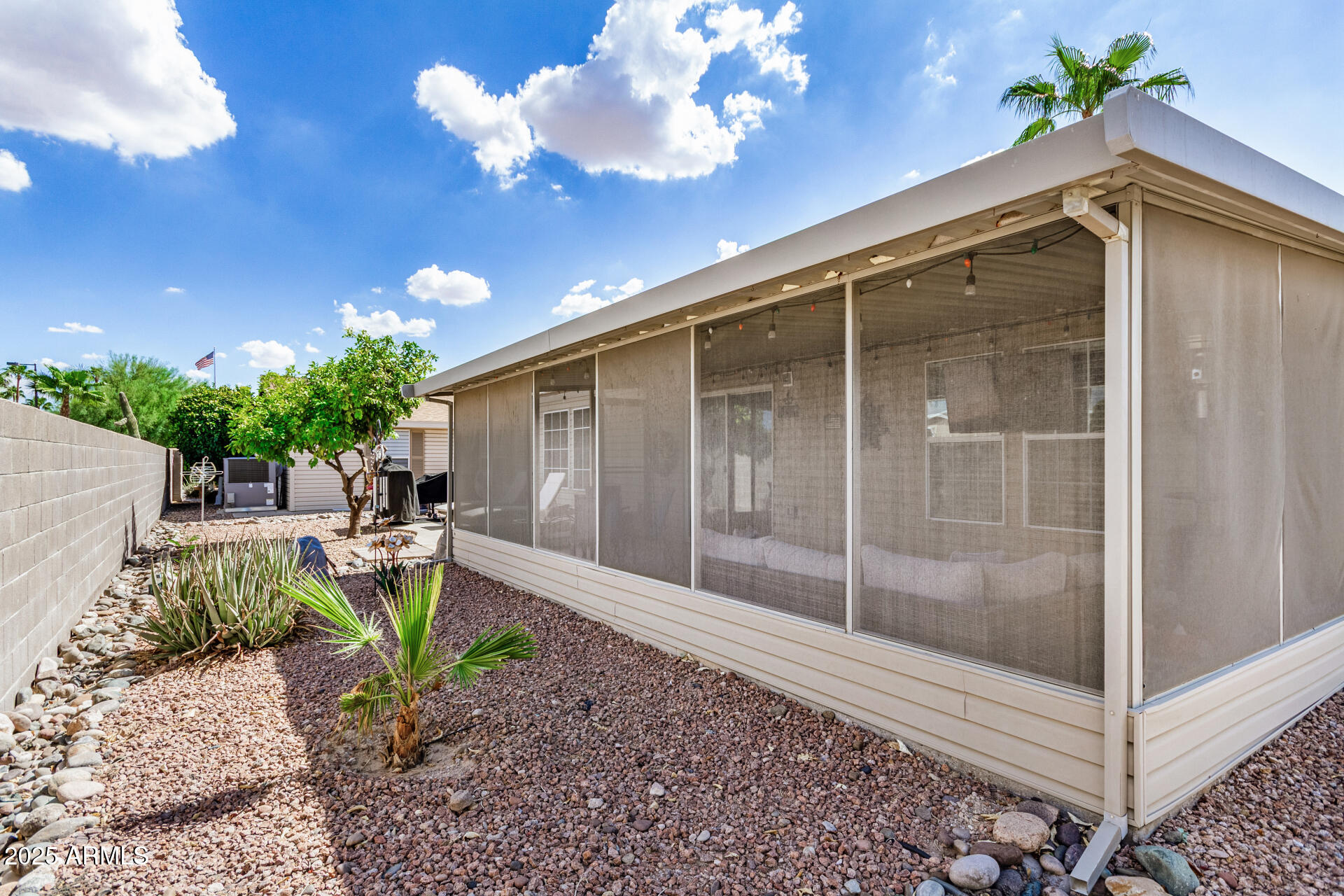 3301 South Goldfield Road, Unit 1002 Apache Junction, AZ 85119 - Photo 25 of 25 a backyard of a house with table and chairs with plants