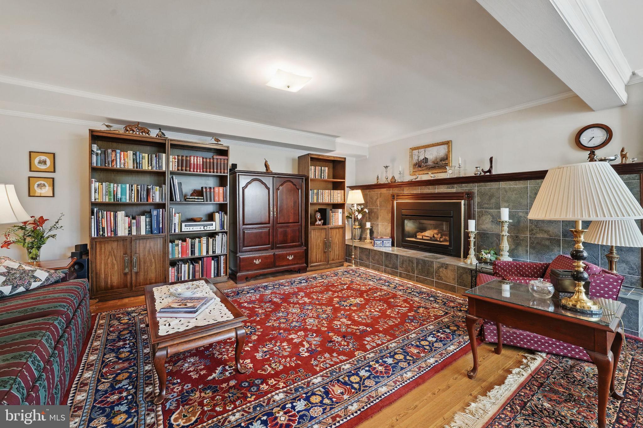 4602 Old Mill Road Alexandria, VA 22309 - Photo 7 of 46 a living room with furniture a rug and a fireplace