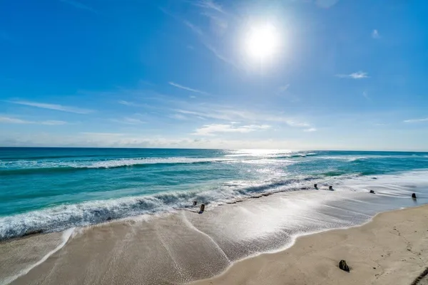 a view of an ocean beach