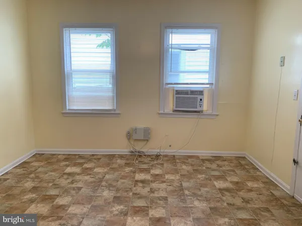 a bathroom with window