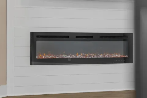 a close view of fireplace