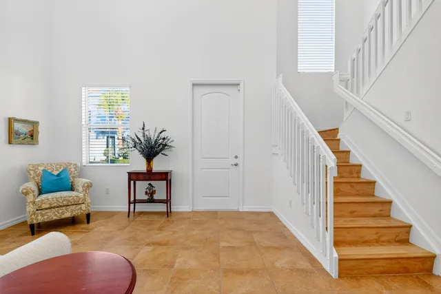 a view of staircase with white walls and white walls