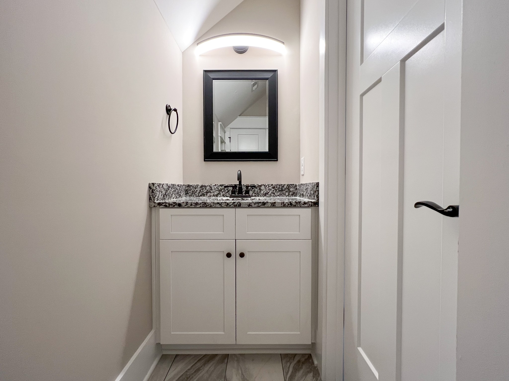 222 Red Hill Road Normandy, TN 37360 - Photo 36 of 51 a bathroom with a granite countertop sink and mirror