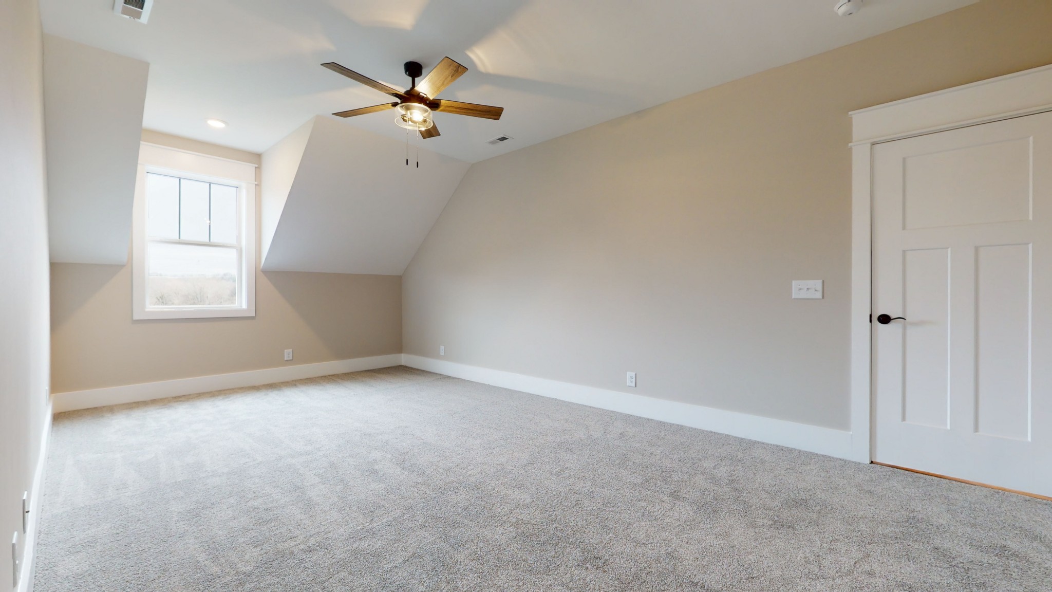 222 Red Hill Road Normandy, TN 37360 - Photo 39 of 51 an empty room with windows and ceiling fan