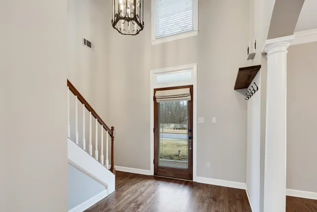a view of a hallway with entryway