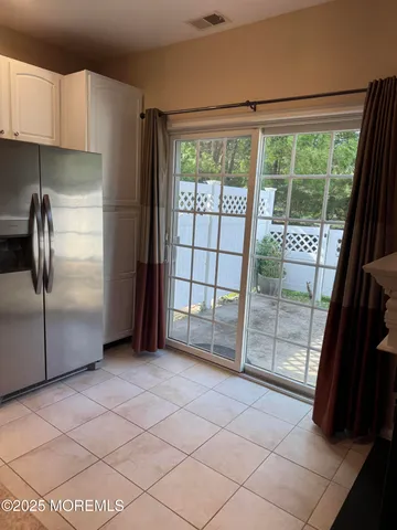 a open kitchen with a large window