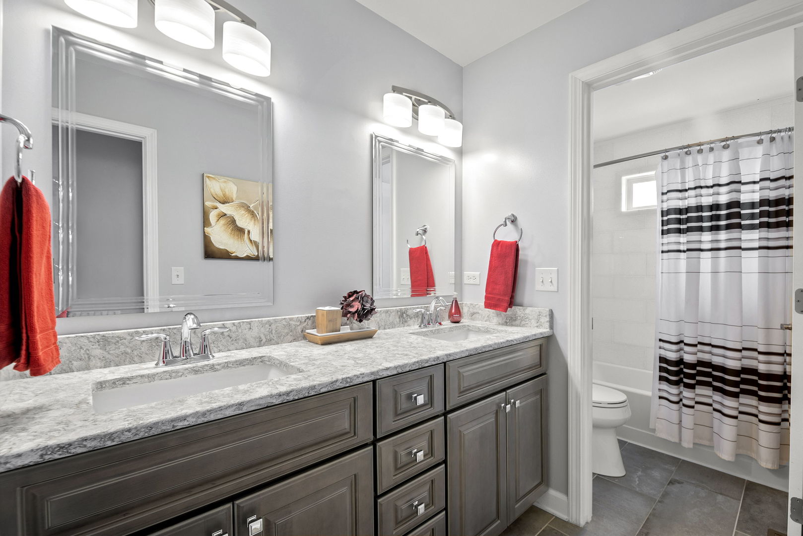 2011 Baldwin Way Bolingbrook, IL 60490 - Photo 14 of 21 a bathroom with a granite countertop sink and a mirror