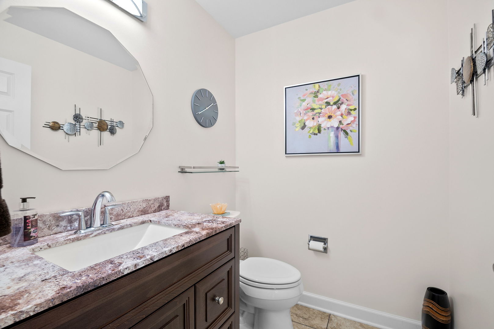 2011 Baldwin Way Bolingbrook, IL 60490 - Photo 16 of 21 a bathroom with a granite countertop sink mirror and toilet