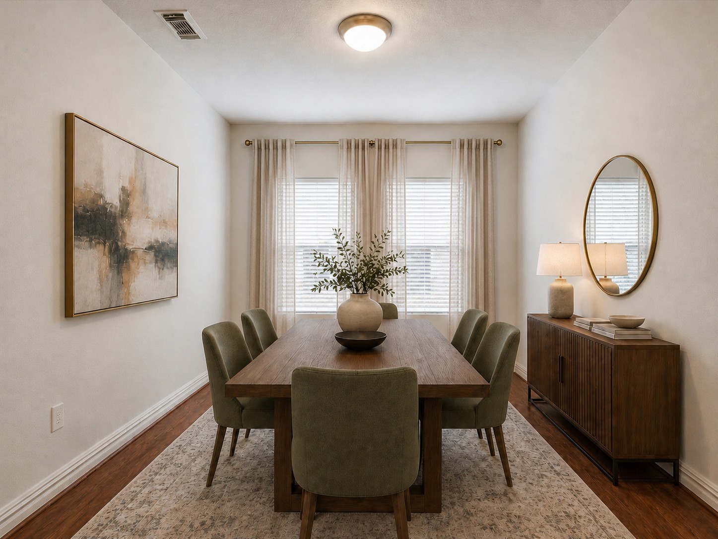 19422 Harvest Stream Way Houston, TX 77084 - Photo 15 of 41 Discover the perfect setting for unforgettable gatherings in this elegantly AI-staged formal dining room.