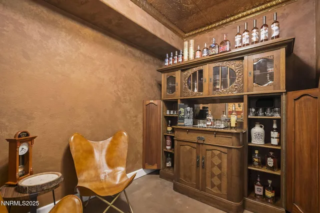 a view of a terrace with a bench