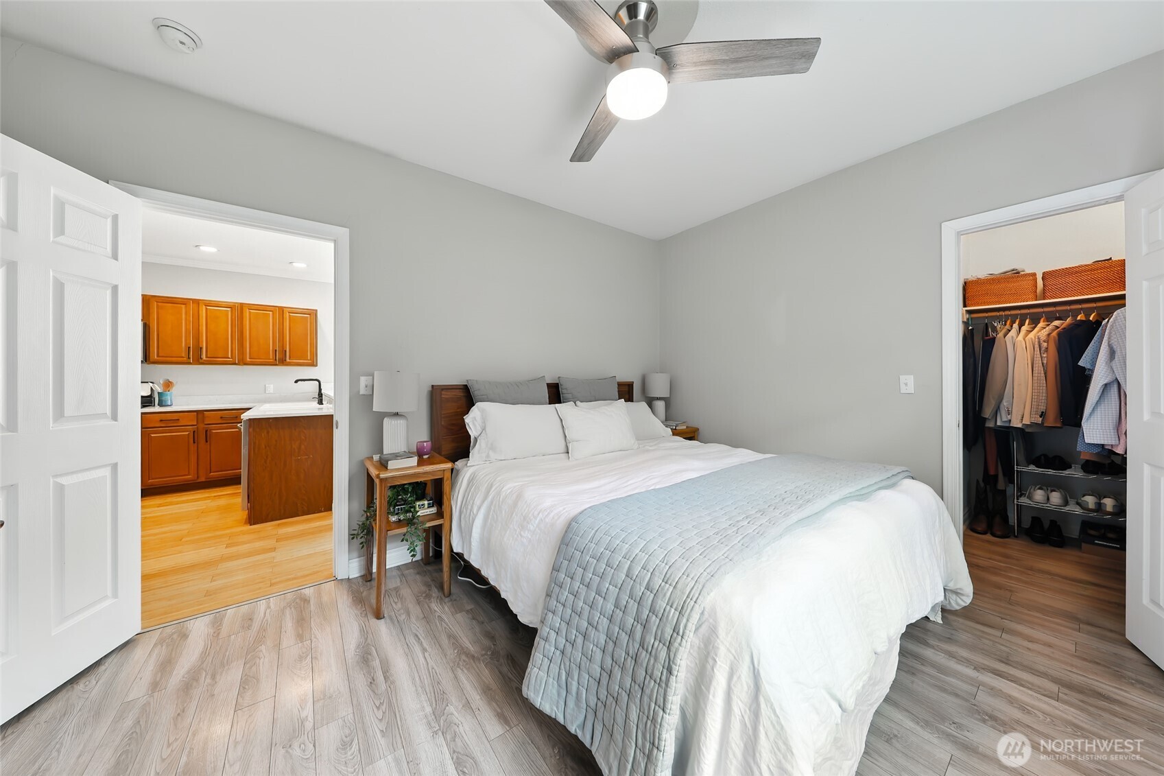 4616 South Orcas Street Seattle, WA 98118 - Photo 14 of 37 a bedroom with a bed and a view of bathroom
