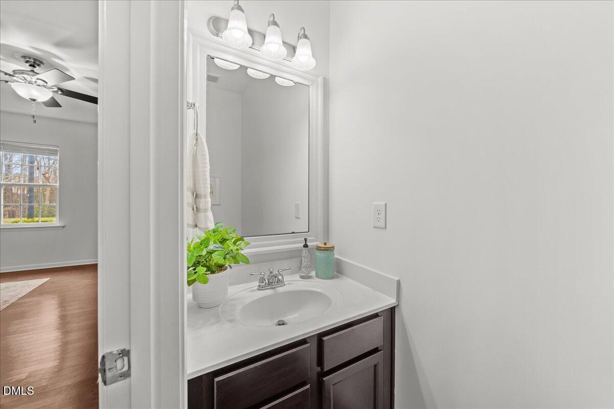 1003 Ileagnes Road Raleigh, NC 27603 - Photo 16 of 42 a bathroom with a sink and a mirror