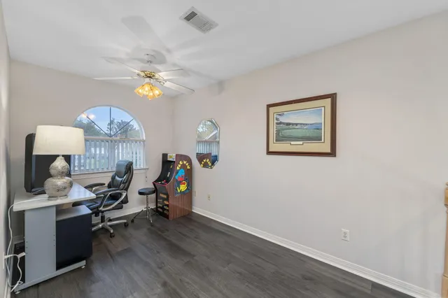 a view of a backyard with a garden