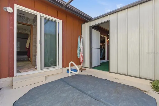 a outdoor space with furniture