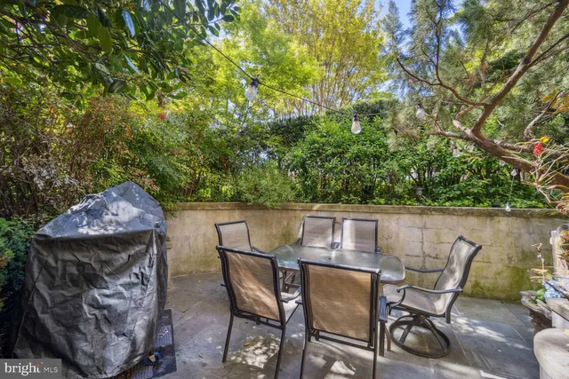 a view of chair and table in the patio