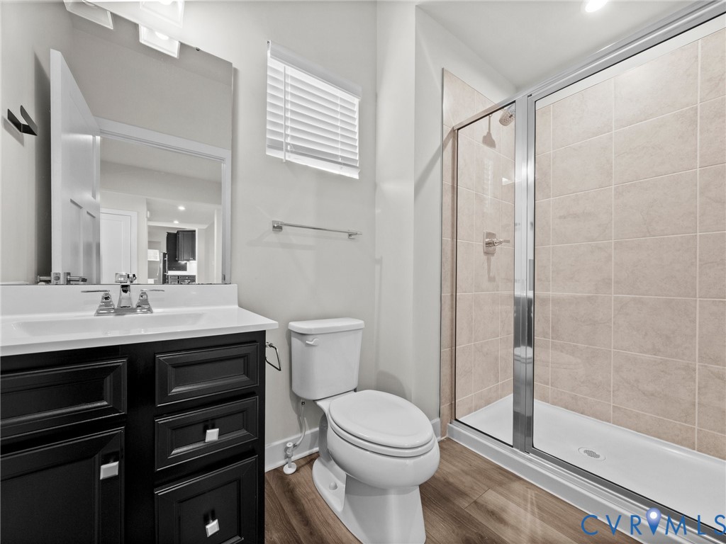 12029 Almer Lane Chester, VA 23836 - Photo 27 of 50 a bathroom with a sink a toilet and shower
