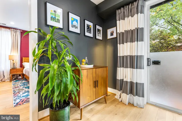 a backyard of a house with seating space