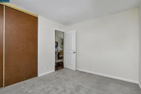 an empty room with closet