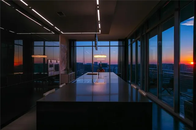 a view of a city from the balcony