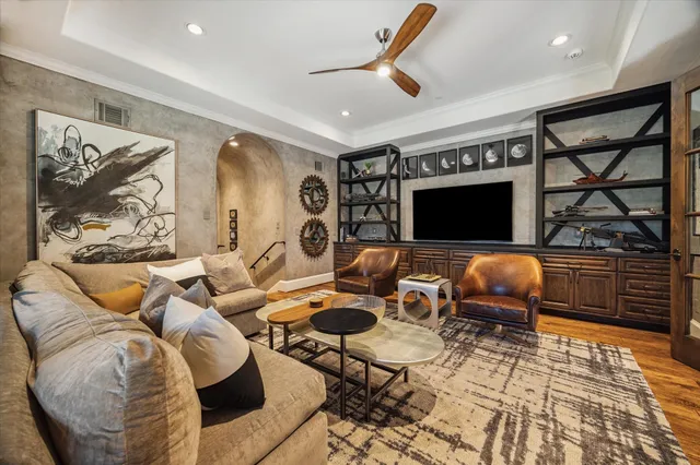 a bedroom with furniture and a bathtub