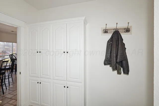 a view of a closet area
