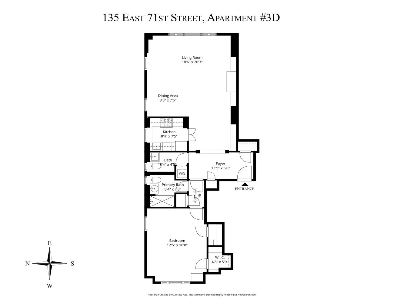 135 East 71st Street, Unit 3D Manhattan, NY 10021 - Photo 11 of 11 a picture of a floor plan