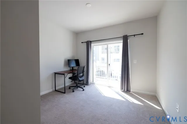 a view of a balcony from door