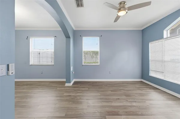 a view of a hallway view with staircase
