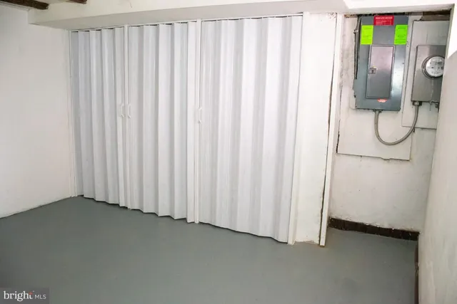 a view of a utility room with a window