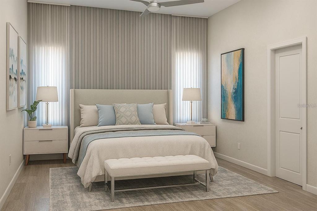 4254 Enid Lane North Port, FL 34288 - Photo 21 of 24 a bedroom with a bed and a mirror