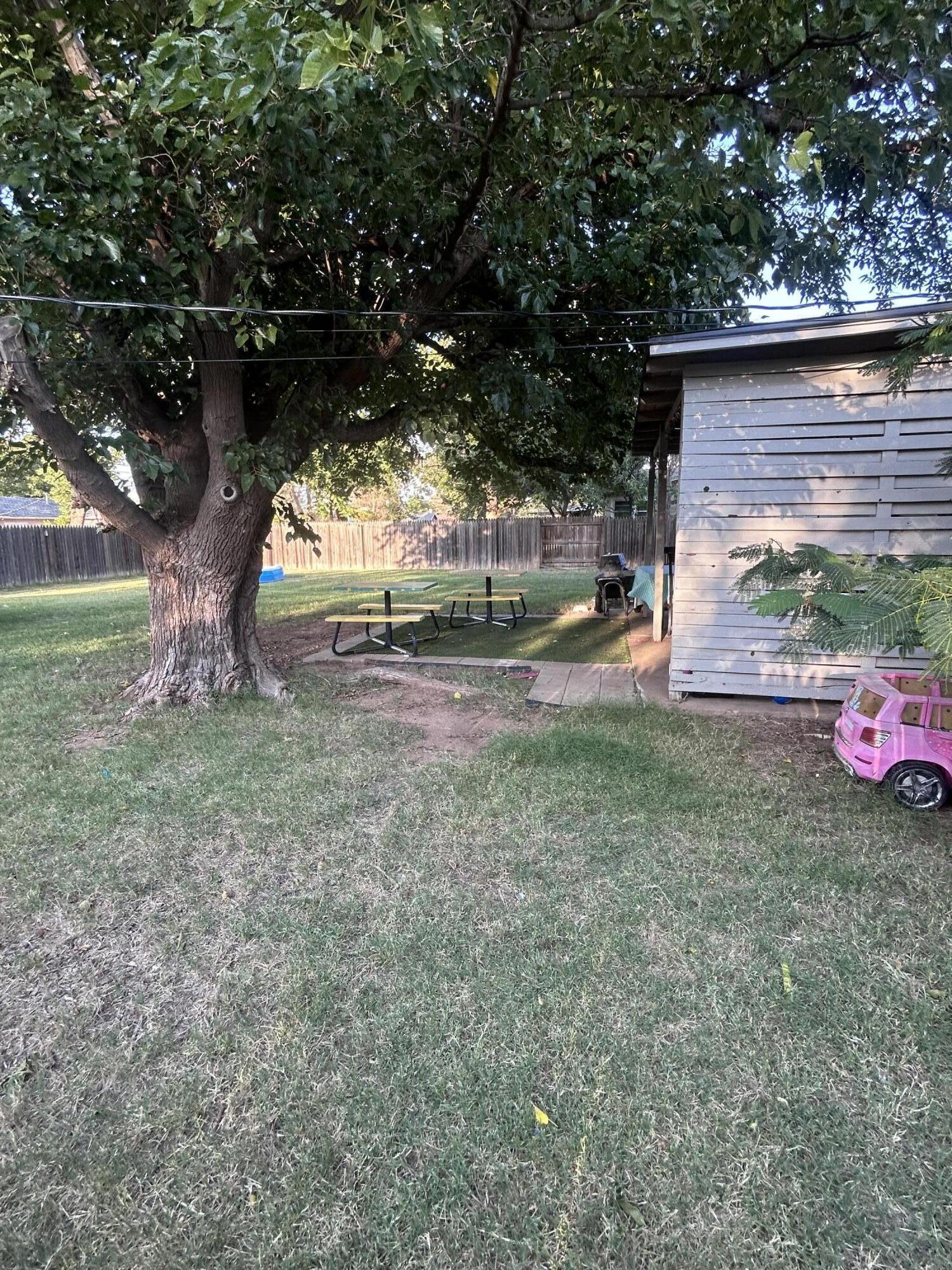 3808 37th Street Lubbock, TX 79413 - Photo 16 of 19 a view of a backyard with a tree