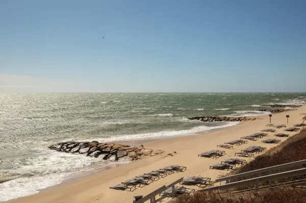 a view of an ocean and beach