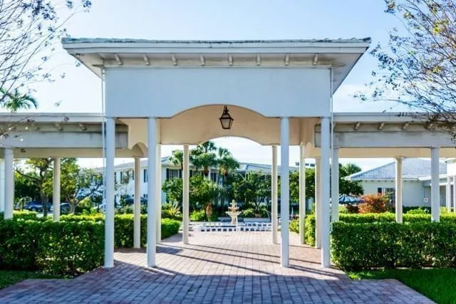 a outdoor space with lots of green space