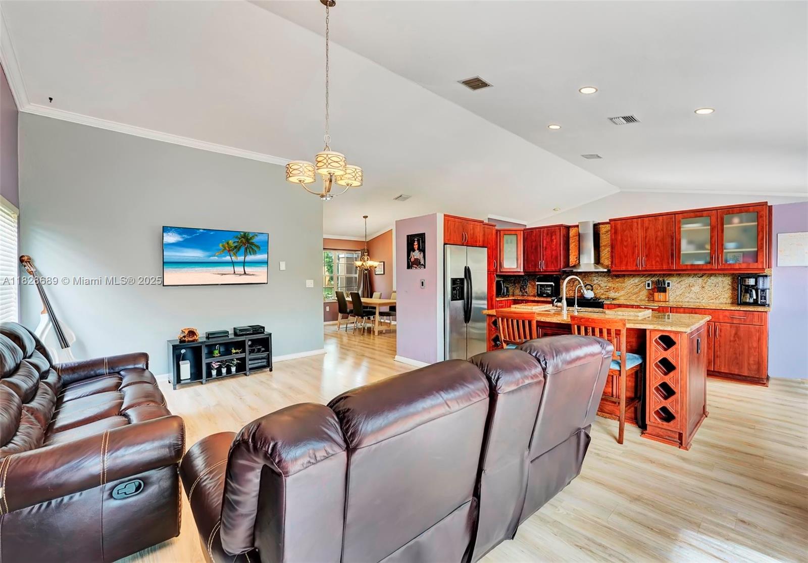 275 Southwest 198th Terrace Pembroke Pines, FL 33029 - Photo 14 of 35 a living room with furniture kitchen and a kitchen view