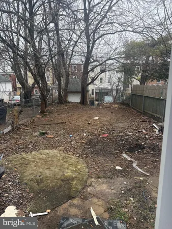 a view of a yard with trees