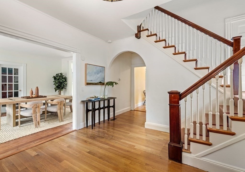 53 Oxford Road Newton, MA 02459 - Photo 4 of 32 a view of entryway and hall with wooden floor