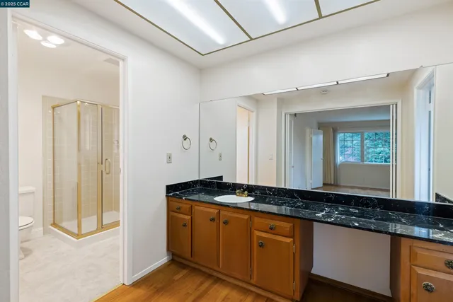 a view of a granite countertop sink