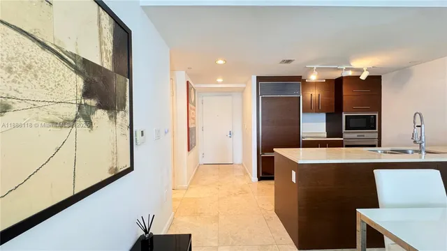 a view of a building with a door