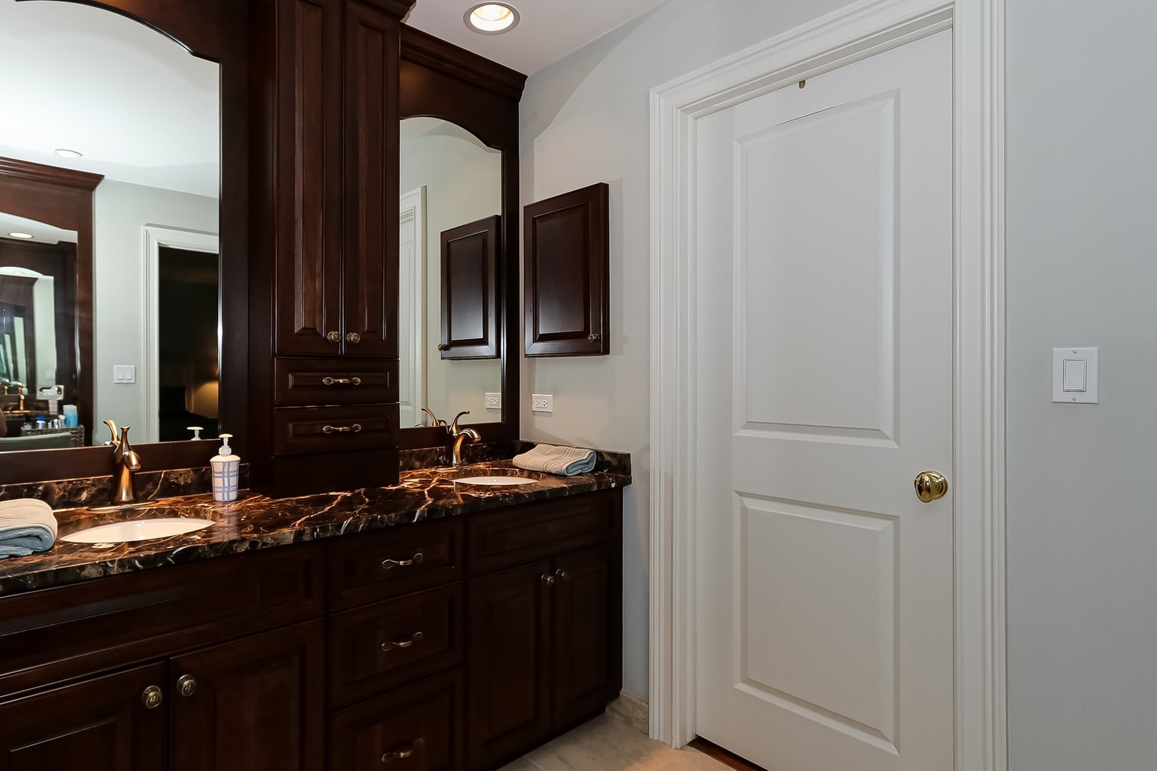 1117 Old Colony Road Lake Forest, IL 60045 - Photo 24 of 45 a bathroom with double vanity and a mirror