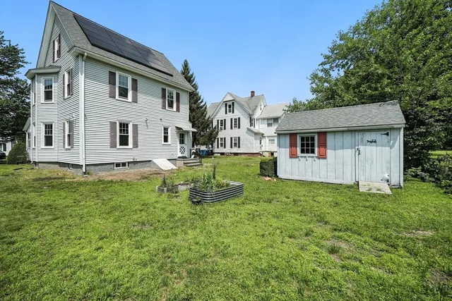 a house view with a garden space