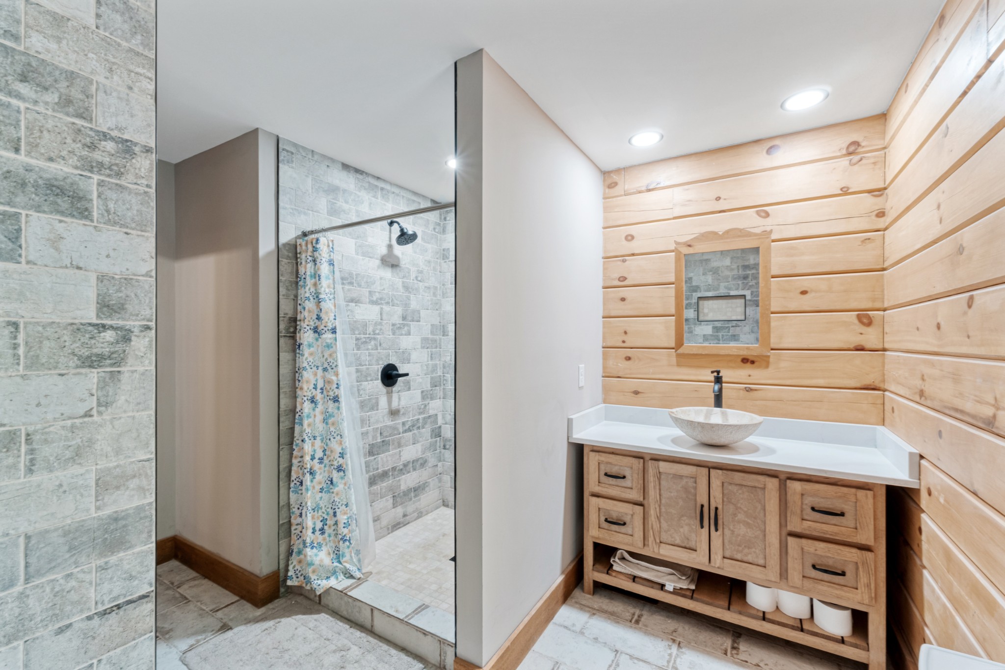 2367 Eagle Rock Road Monteagle, TN 37356 - Photo 34 of 63 a bathroom with a granite countertop sink mirror and shower