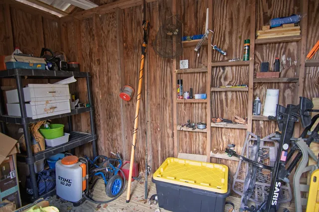a big yard with trees