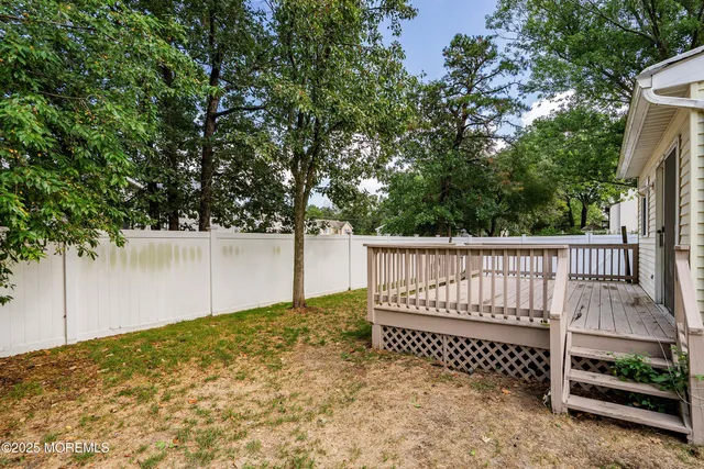 a view of a bench in the backyard